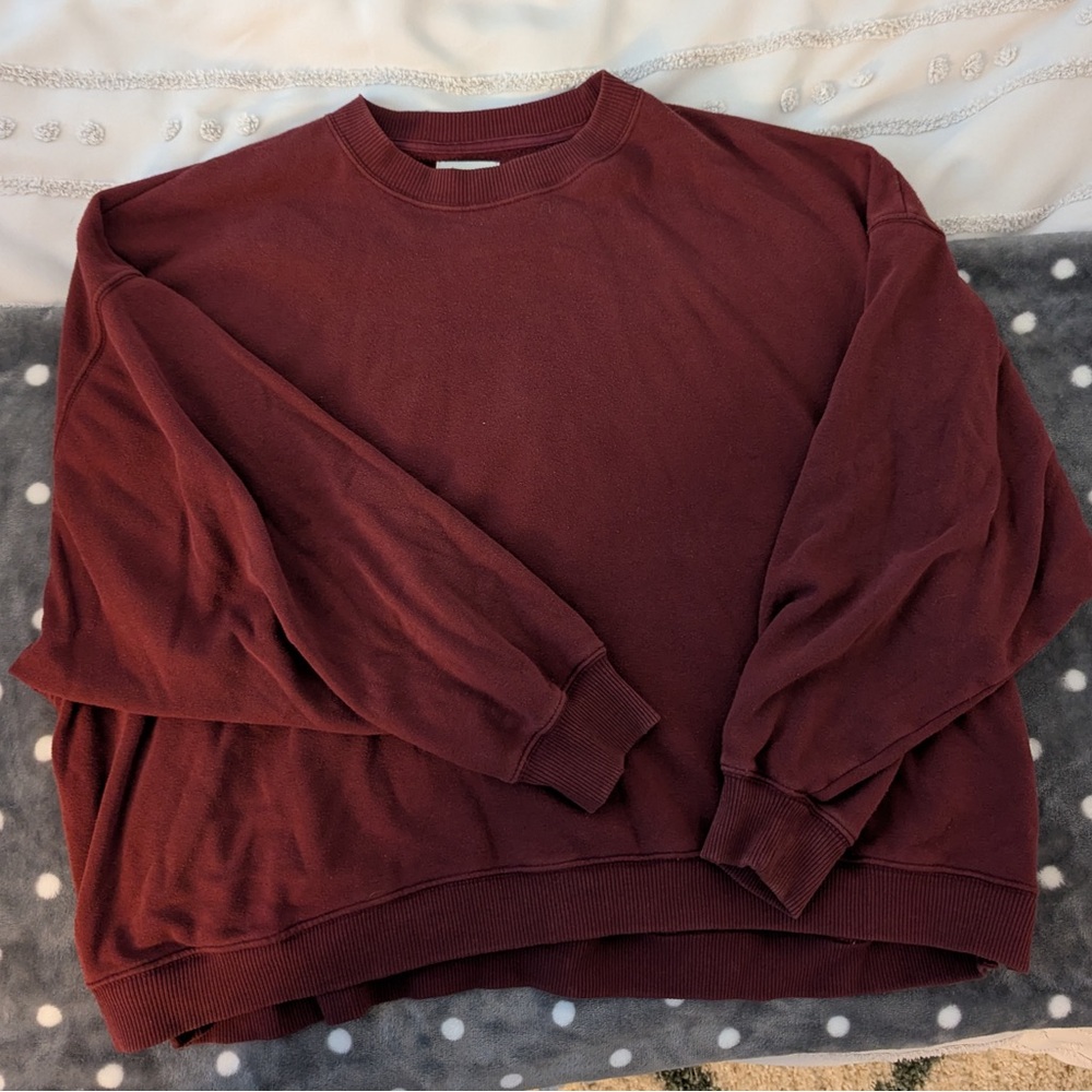 American Eagle Oversized Burgundy Crewneck